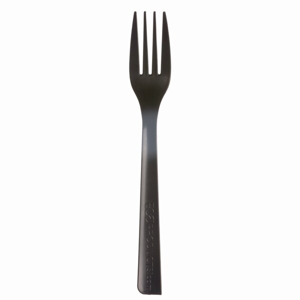 Eco-Products 100% Recycled Content Cutlery, Fork, 6", Black, PK1000 EP-S112 - main
